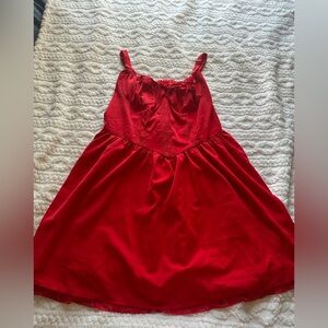 Women's Red Corset Mini Sexy Lace Short Dress Ruffle Summer Bustier Sundress